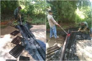 ขุดวางท่อระบายน้ำ ณ บ้านตากแดด หมู่ที่ 3