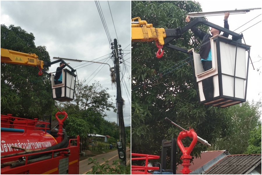 ซ่อมแซมไฟฟ้าสาธารณะ ณ บริเวณ บ้านตากแดด หมู่ที่ 3 และ บ้านสร้างแป้น หมู่ที่ 8