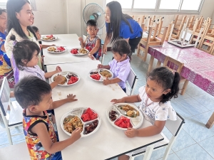 ออกติดตามโครงการอาหารกลางวันศูนย์เด็ก ประจำเดือนมีนาคม 2568