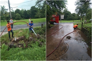 ทำความสะอาด และรื้อคลองระบาย ณ บริเวณ บ้านคำปะโอะ หมู่ที่ 2