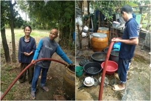 บริการแจกน้ำประปาฟรีให้กับชาวบ้านในพื้นที่ บ้านนาบัว หมู่ที่ 10