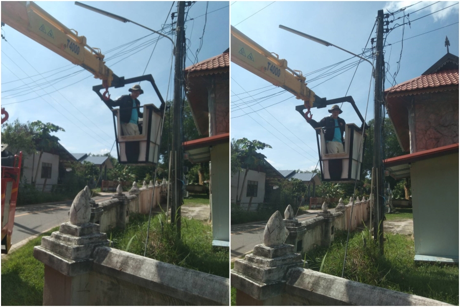 ซ่อมแซมไฟฟ้าสาธารณะ ณ บริเวณ บ้านไผ่ล้อม หมู่ที่ 5